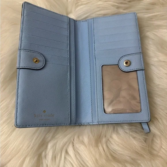 Kate Spade Light Blue Wallet with Gold Accents - Picture 3 of 4